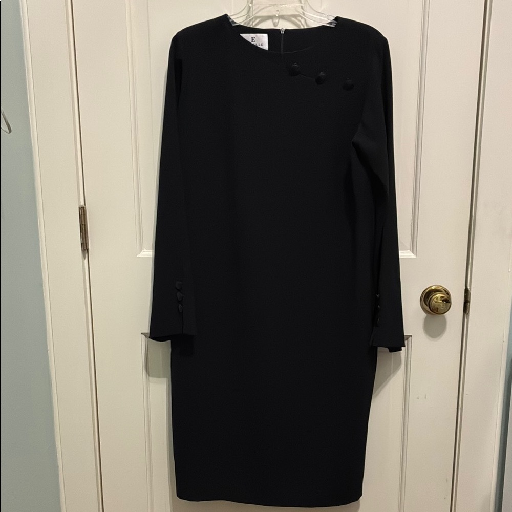 Emmelle Black Long Sleeve Sheath Dress